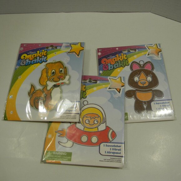 Colorbok Makit & Bakit Suncatcher Stained Glass Kits Metal Set of 3 NEW - Picture 1 of 3